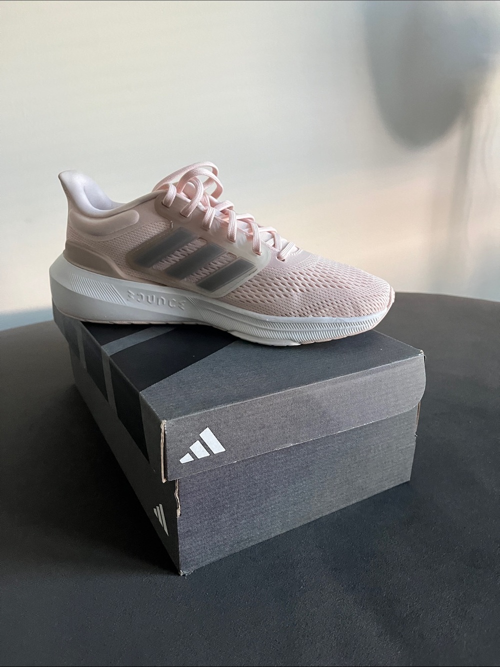 adidas Women's Athletic Shoe - Pale Pink and White